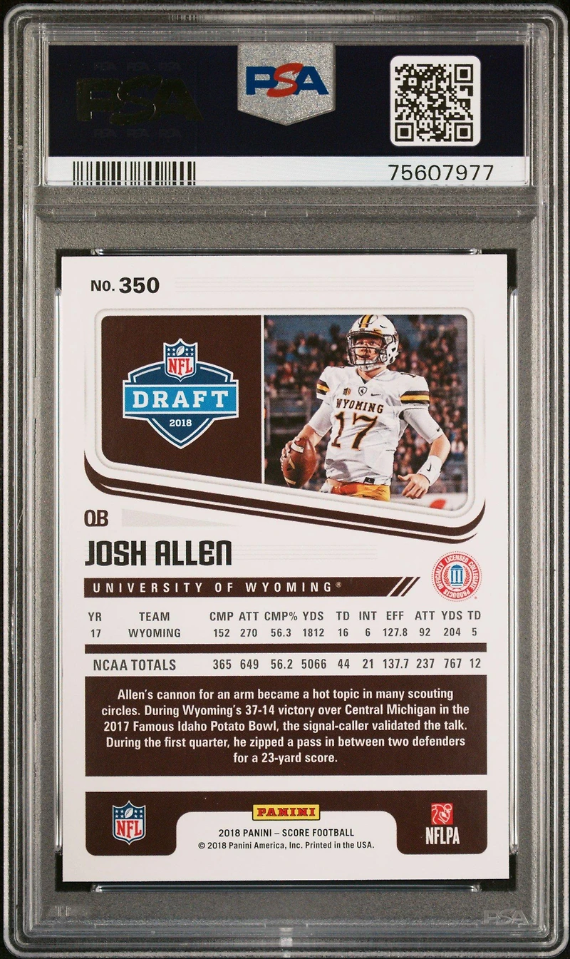 2018 Panini Score 350 Josh Allen PSA 10