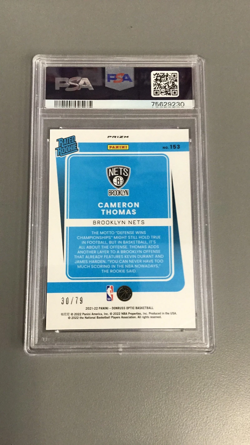 2021 Panini Donruss Optic 153 Cameron Thomas Pink Velocity PSA 10