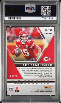 2020 Panini Mosaic 297 Patrick Mahomes Ii Gold Fluorescent PSA 10