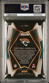 2021 Panini Select Trevor Lawrence Die-cut Green/yellow Prizm PSA