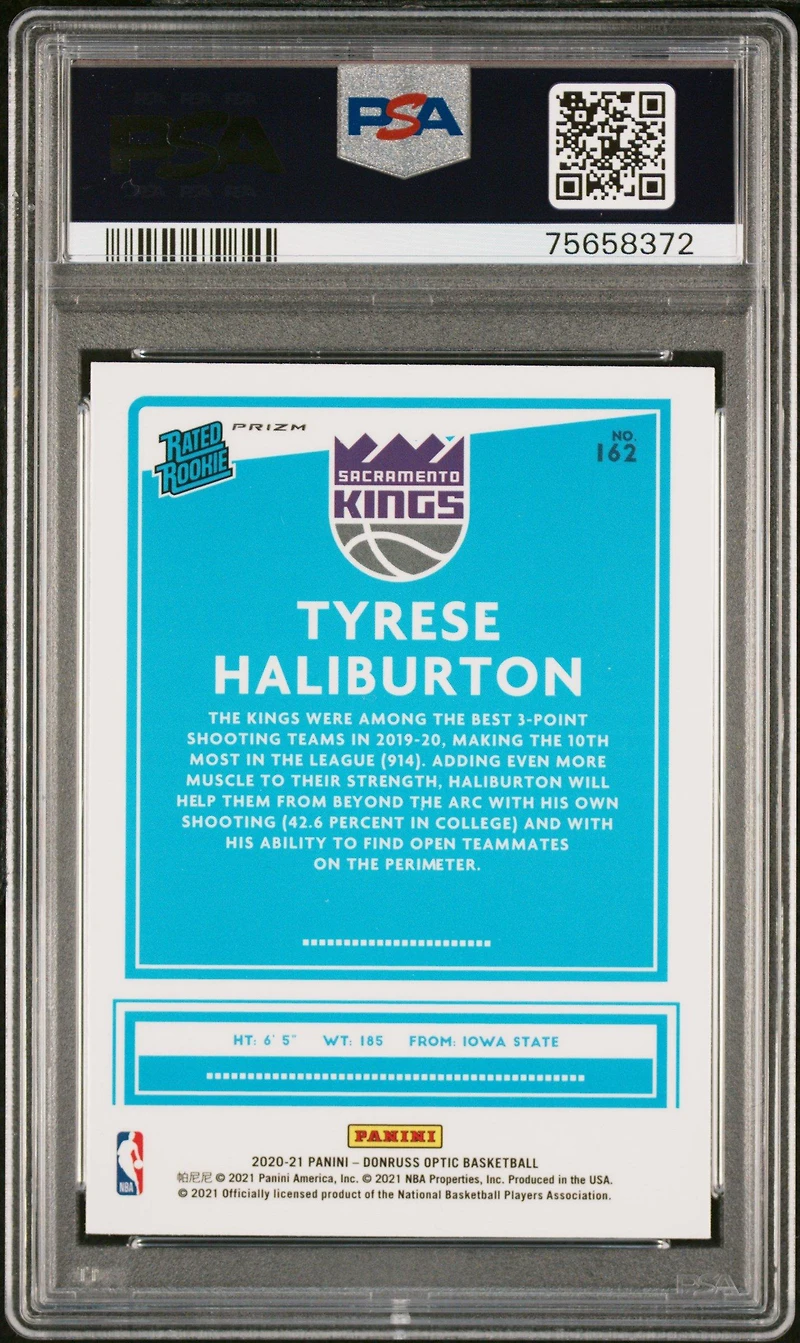 2020 Panini Donruss Optic 162 Tyrese Haliburton Hyper Pink PSA 9