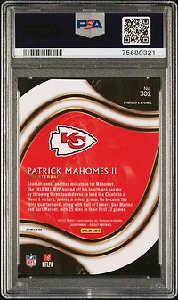 2020 Panini Select 302 Patrick Mahomes Ii Die-cut Light Blue Prizm PSA 10