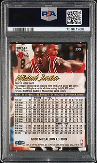 1997 Ultra 23g Michael Jordan Gold Medallion PSA 8