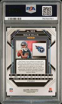 2022 Panini Prizm 303 Malik Willis Silver Prizm PSA 9