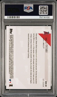 2018 Topps Now Moment Of The Week 6w Shohei Ohtani Gold Winner PSA 10