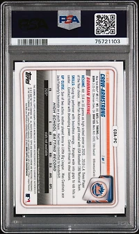 2020 Bowman Draft Chrome Draft Picks Autographs Cdapc Pete Crow-armstrong Gold Wave Refractor PSA 9