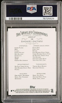 2018 Topps Allen & Ginter 100 Shohei Ohtani PSA 10
