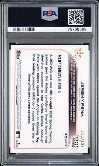 2022 Topps Update Us276 Jeremy Pena Red Foil PSA 9