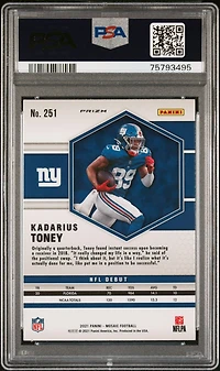 2021 Panini Mosaic 251 Kadarius Toney Genesis PSA 10