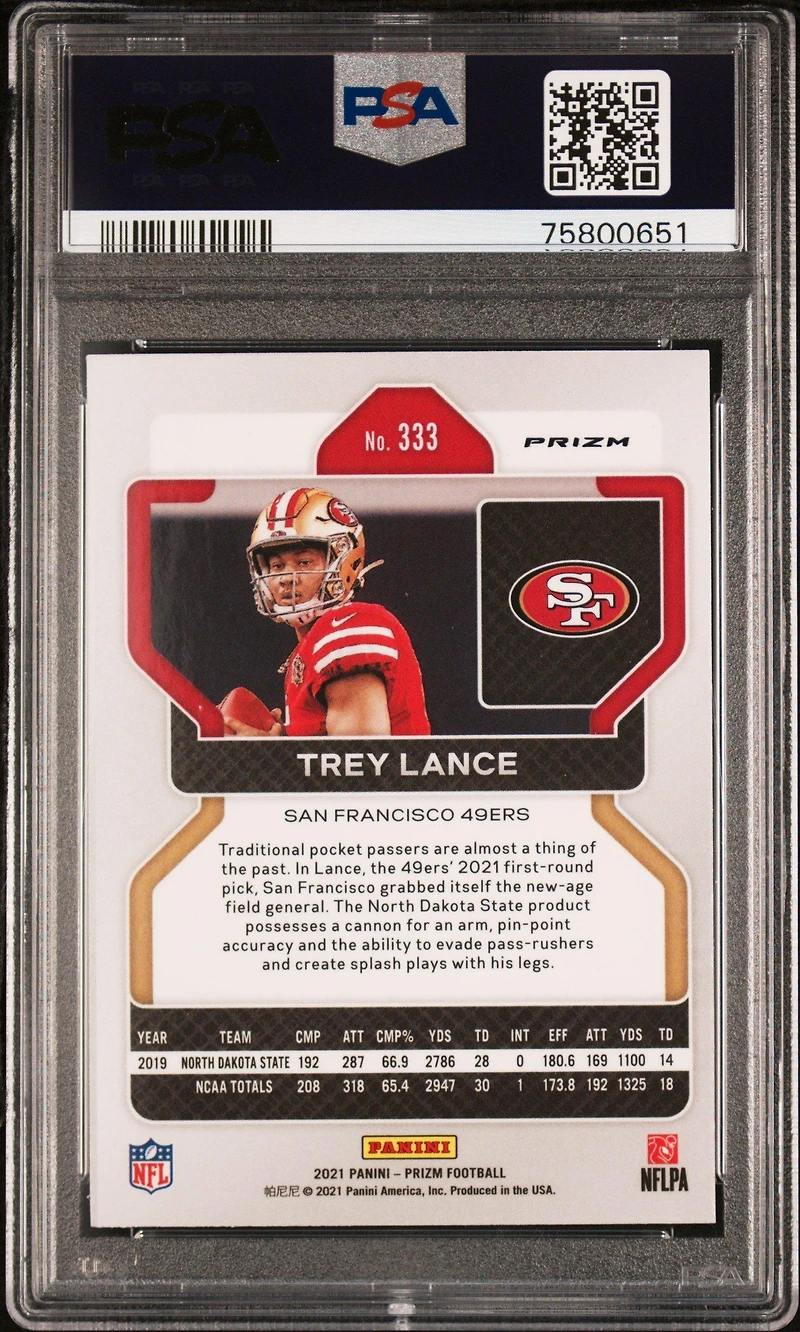 2021 Panini Prizm 333 Trey Lance PSA