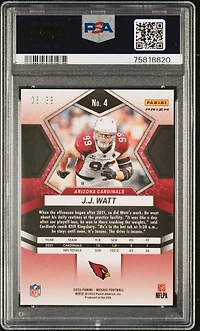 2022 Panini Mosaic 4 J.j. Watt Blue Mosaic PSA 9
