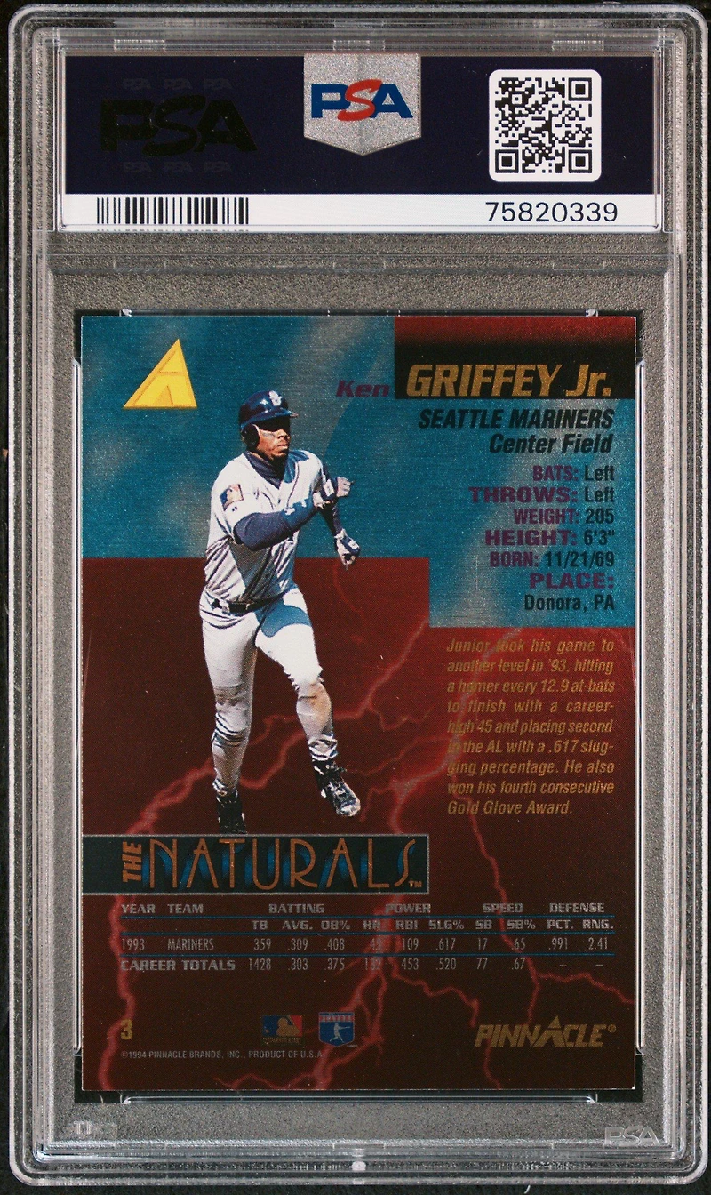 1994 Pinnacle The Naturals 3 Ken Griffey Jr. PSA 9