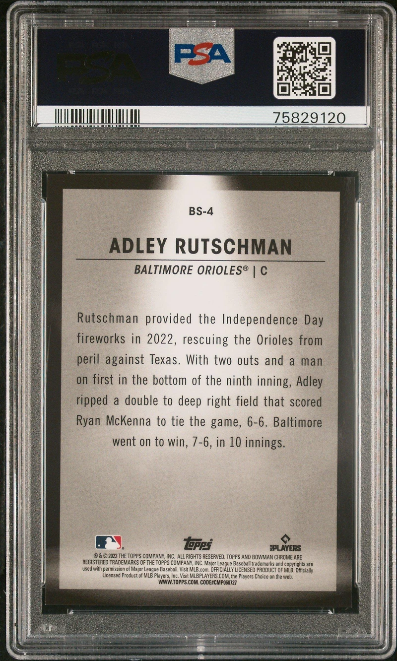 2023 Bowman Spotlights Bs4 Adley Rutschman Atomic Refractor PSA 9
