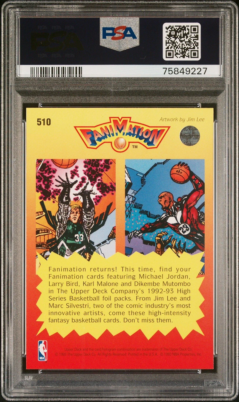 1992 Upper Deck 510 Michael Jordan/larry Bird Fanimation PSA 9