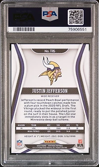 2020 Panini Certified 116 Justin Jefferson Mirror Orange PSA 10