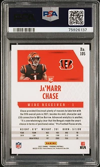 2021 Panini Phoenix 105 Ja'marr Chase Fire Burst PSA