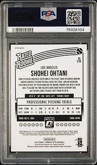 2018 Panini Donruss Optic 176 Shohei Ohtani Pink PSA 9