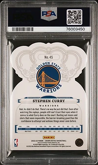 2022 Panini Crown Royale 45 Stephen Curry Crystal Blue PSA 8