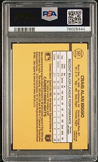 1989 Donruss 561 Craig Biggio PSA 10