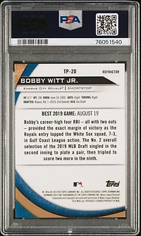 2020 Bowman's Best Top Prospects Tp20 Bobby Witt Jr. Refractor PSA 10