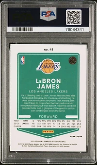 2021 Panini Donruss Optic 41 Lebron James Red Wave PSA 10