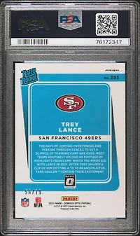 2021 Panini Donruss Optic 203 Trey Lance Orange Scope PSA 9