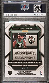 2022 Panini Prizm 17 Jayson Tatum Red Power PSA 10