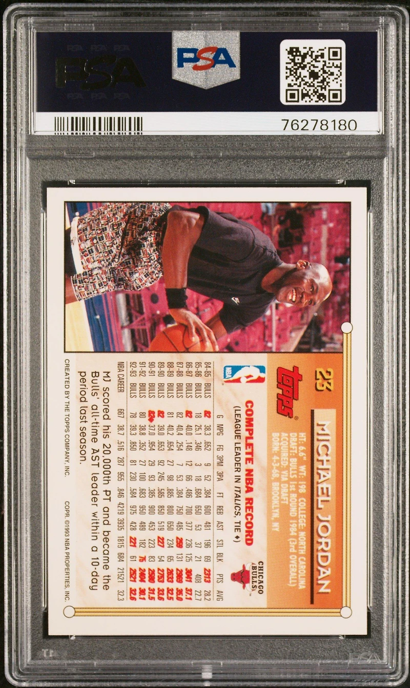 1993 Topps Gold 23 Michael Jordan PSA 9
