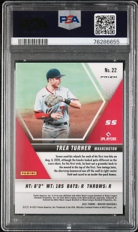 2021 Panini Mosaic 22 Trea Turner Reactive Red PSA 10