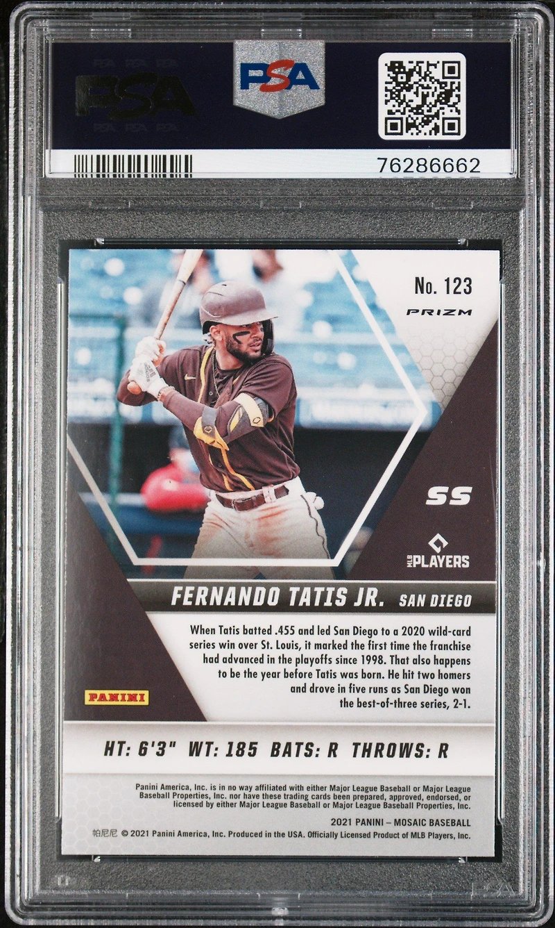 2021 Panini Mosaic 123 Fernando Tatis Jr. Mosaic PSA 10