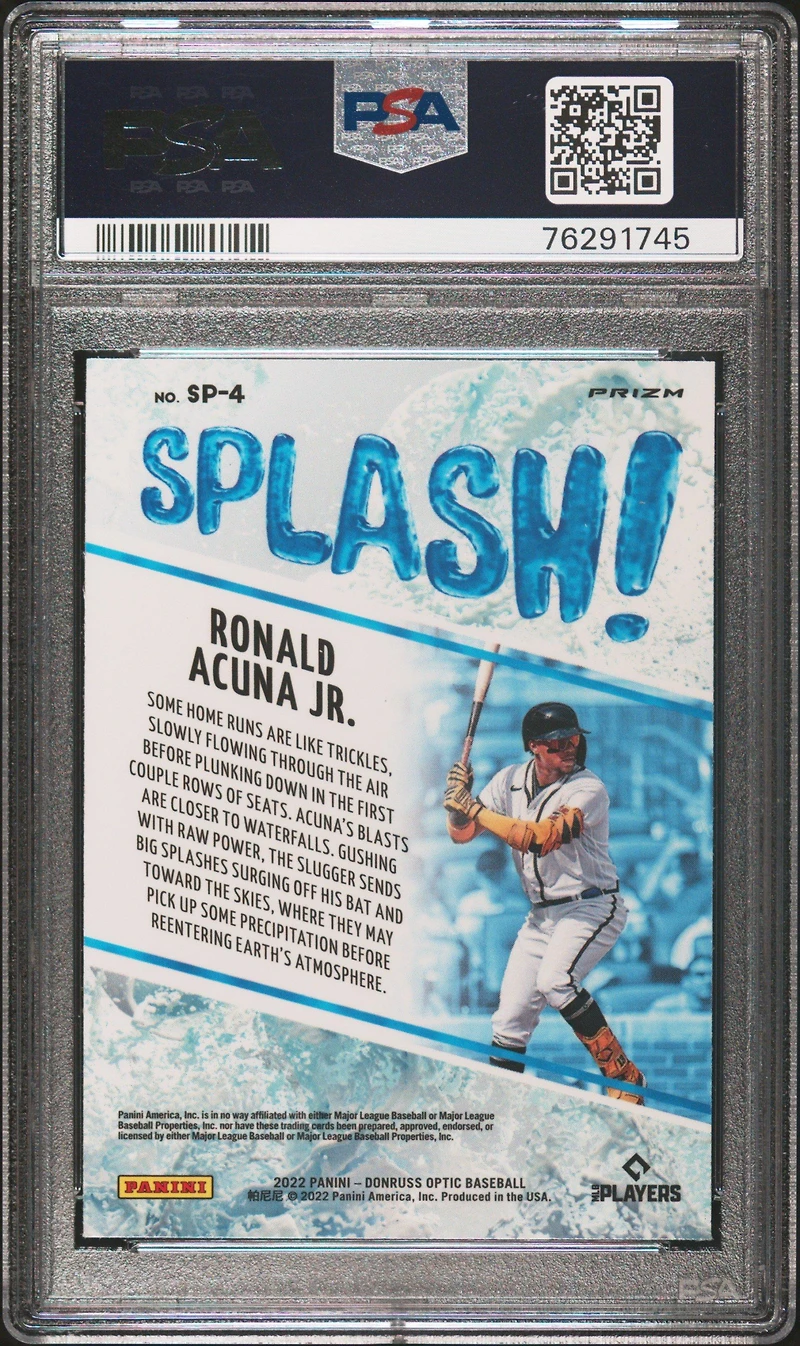 2022 Panini Donruss Optic Splash Sp4 Ronald Acuna Jr. Holo PSA 10