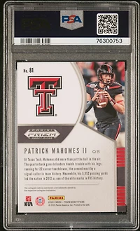 2020 Panini Prizm Draft Picks 81 Patrick Mahomes Ii PSA 10