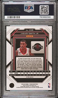 2022 Panini Prizm 228 Jabari Smith Jr. Silver Prizm PSA 10