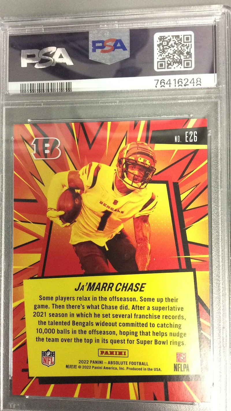 2022 Panini Absolute Explosive E26 Ja'marr Chase PSA 9