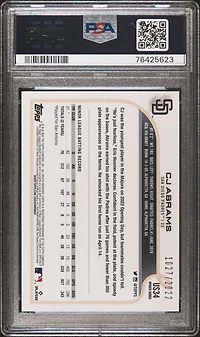 2022 Topps Update Us34 Cj Abrams Gold PSA 10