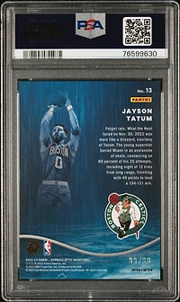 2022 Panini Donruss Optic Raining 3s 13 Jayson Tatum Red PSA 10