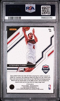 2022 Panini Prizm Usa Basketball 10 Stephen Curry Green Prizm PSA 10