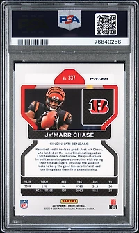 2021 Panini Prizm 337 Ja’marr Chase Lazer Prizm PSA 9