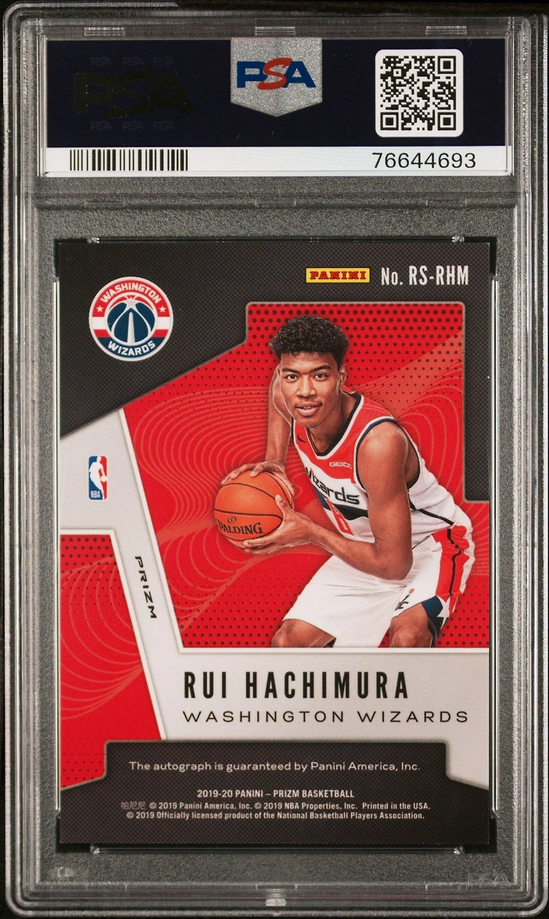 2019 Panini Prizm Rookie Signatures Rhm Rui Hachimura PSA 9