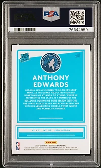 2020 Panini Donruss 201 Anthony Edwards Laser PSA 10