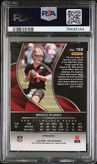 2022 Panini Spectra 198 Brock Purdy Silver PSA 9