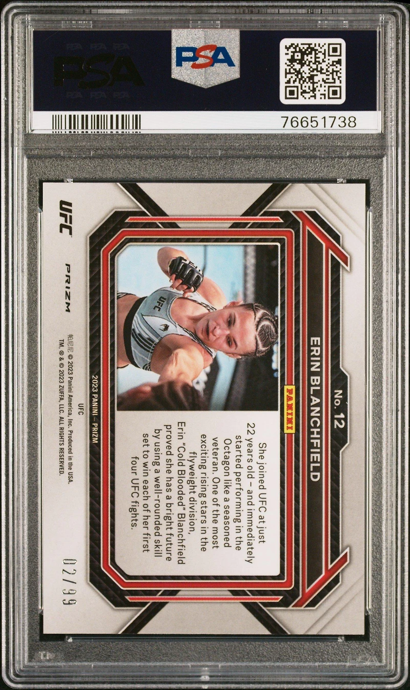 2023 Panini Prizm Ufc 12 Erin Blanchfield Undercard Red PSA 10