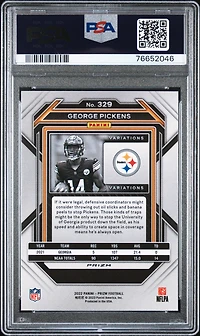 2022 Panini Prizm 329 George Pickens Variation PSA 9