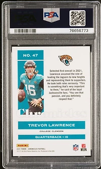 2021 Panini Chronicles 47 Trevor Lawrence PSA 10