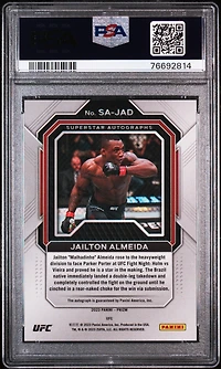 2023 Panini Prizm Ufc Superstar Autographs Sajad Jailton Almeida PSA 9