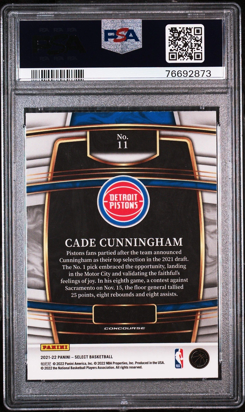2021 Panini Select 11 Cade Cunningham PSA 10