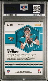 2021 Panini Mosaic 301 Trevor Lawrence Reactive Yellow PSA 9