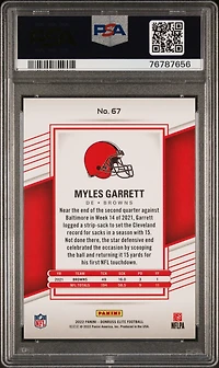2022 Panini Donruss Elite 67 Myles Garrett Purple PSA 10