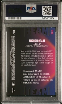 2022 Topps Stadium Club Chrome Beam Team Bt13 Shohei Ohtani Wave Refractor PSA 10