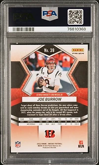 2022 Panini Mosaic 39 Joe Burrow Red Sparkle PSA 10